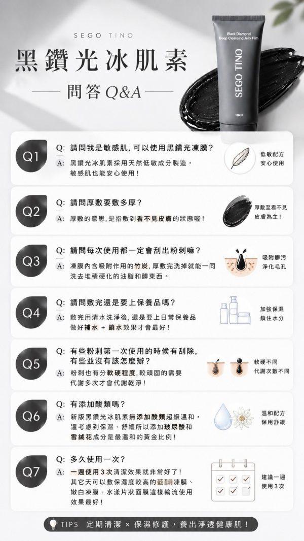 黑鑽光凍膜-減少粉刺堆積